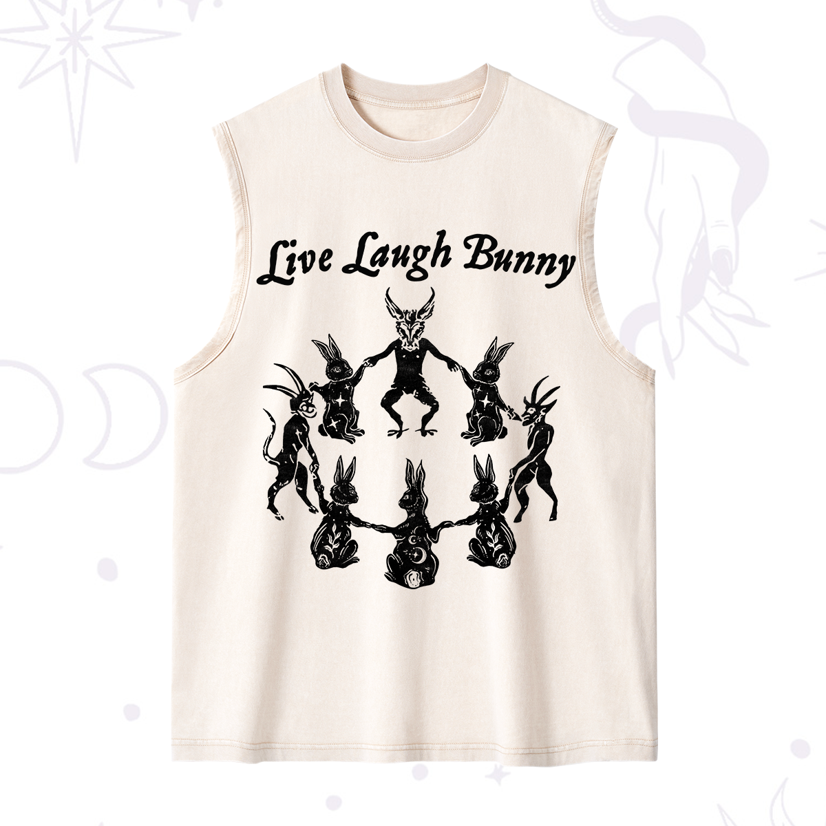 Purplehecate Live Laugh Bunny Washed Tank