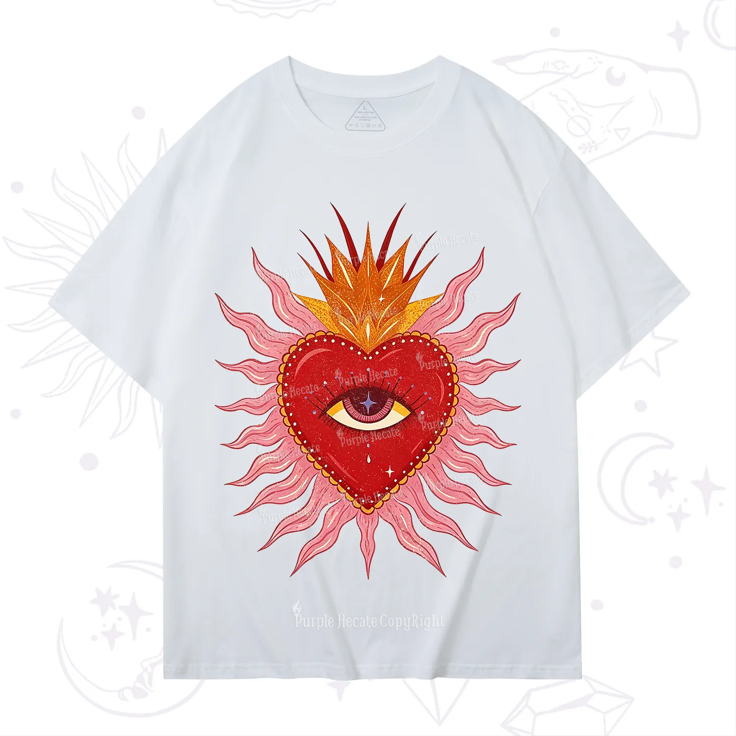 Purplehecate Sacred Flame Heart T-Shirt