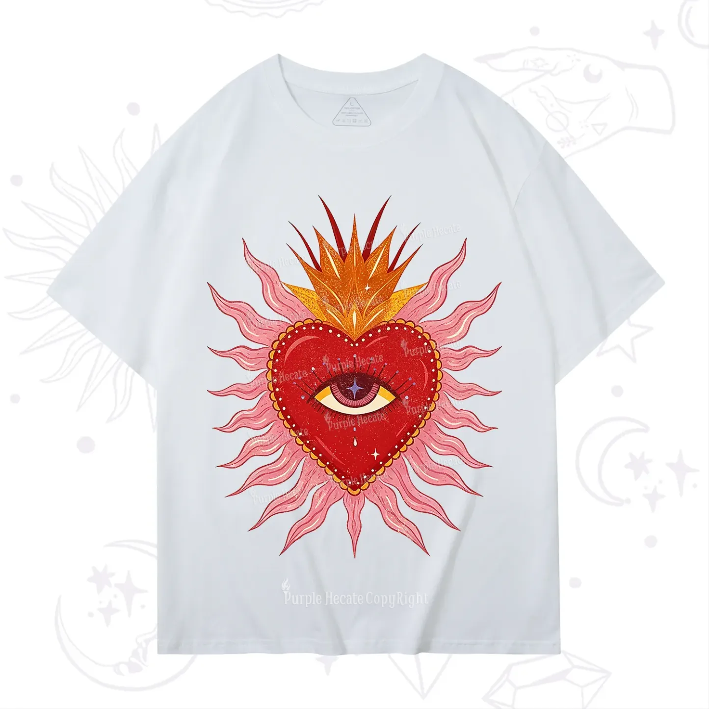 Purplehecate Sacred Flame Heart T-Shirt