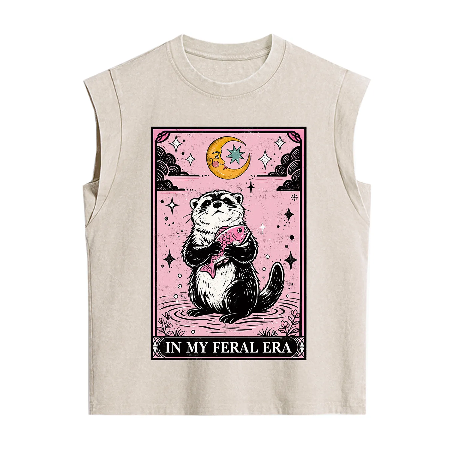 Purplehecate The In My Feral Era Tarot Otter Vintage Washed Tank