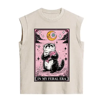 Purplehecate The In My Feral Era Tarot Otter Vintage Washed Tank