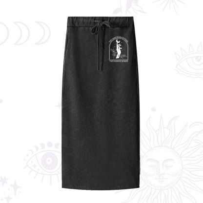 Purplehecate They Didn't Burn Witches They Burned Women Washed Drawstring Long Skirt