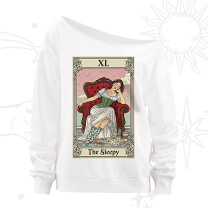 Purplehecate The Sleepy Tarot Off The Shoulder Sweatshirt