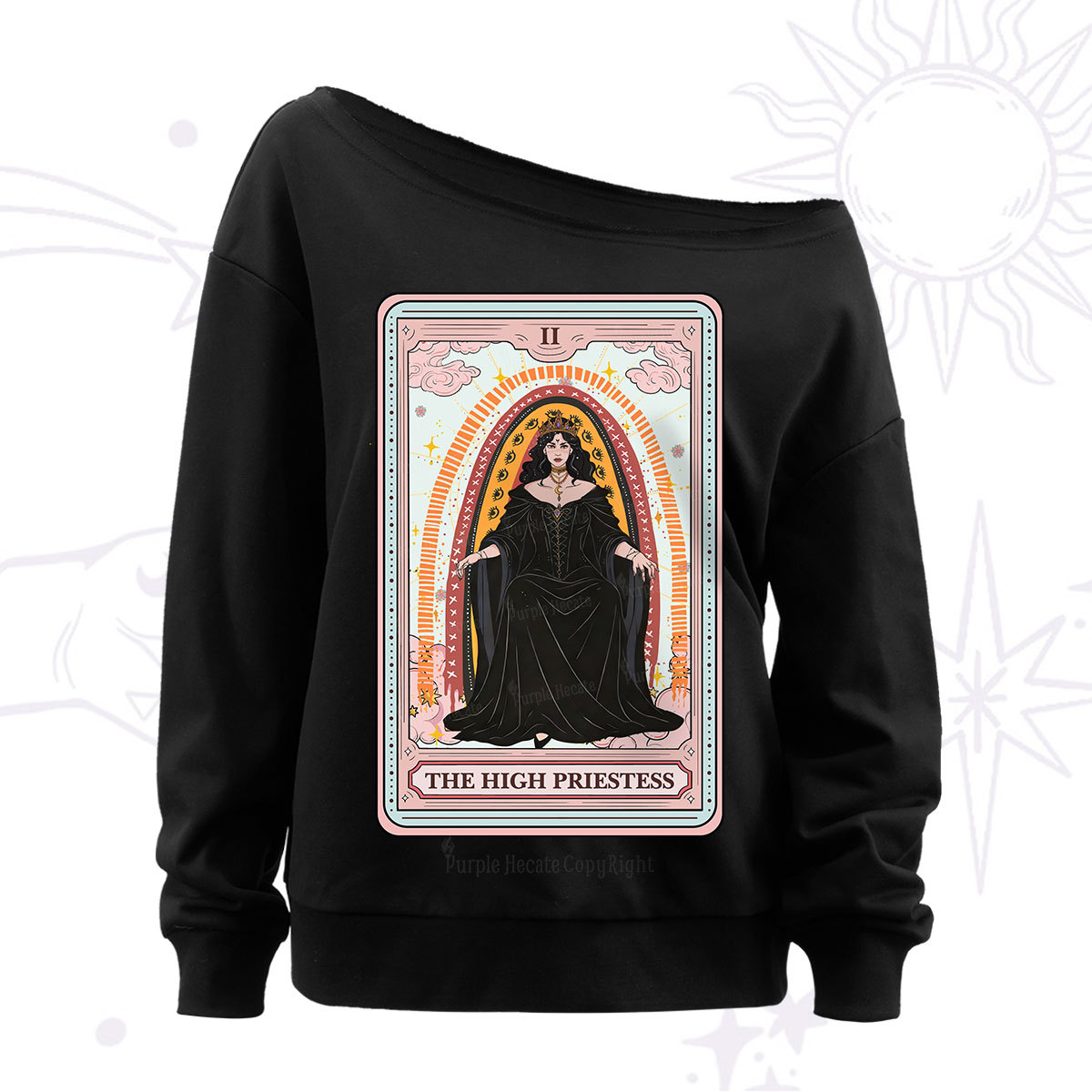 Purplehecate The High Priestess Tarot Off The Shoulder Sweat