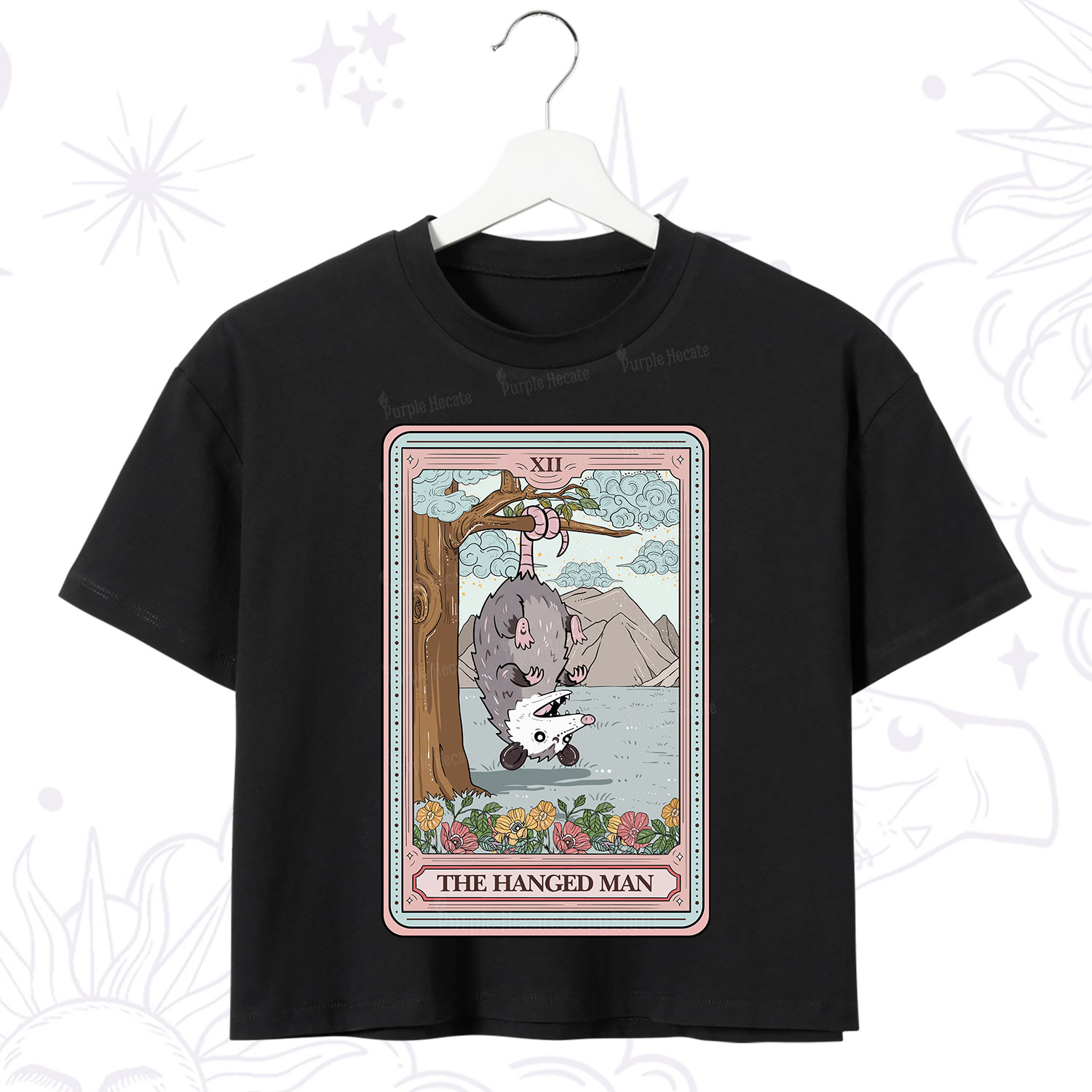 Purplehecate The Hanged Man Tarot Opossum Crop T-Shirt