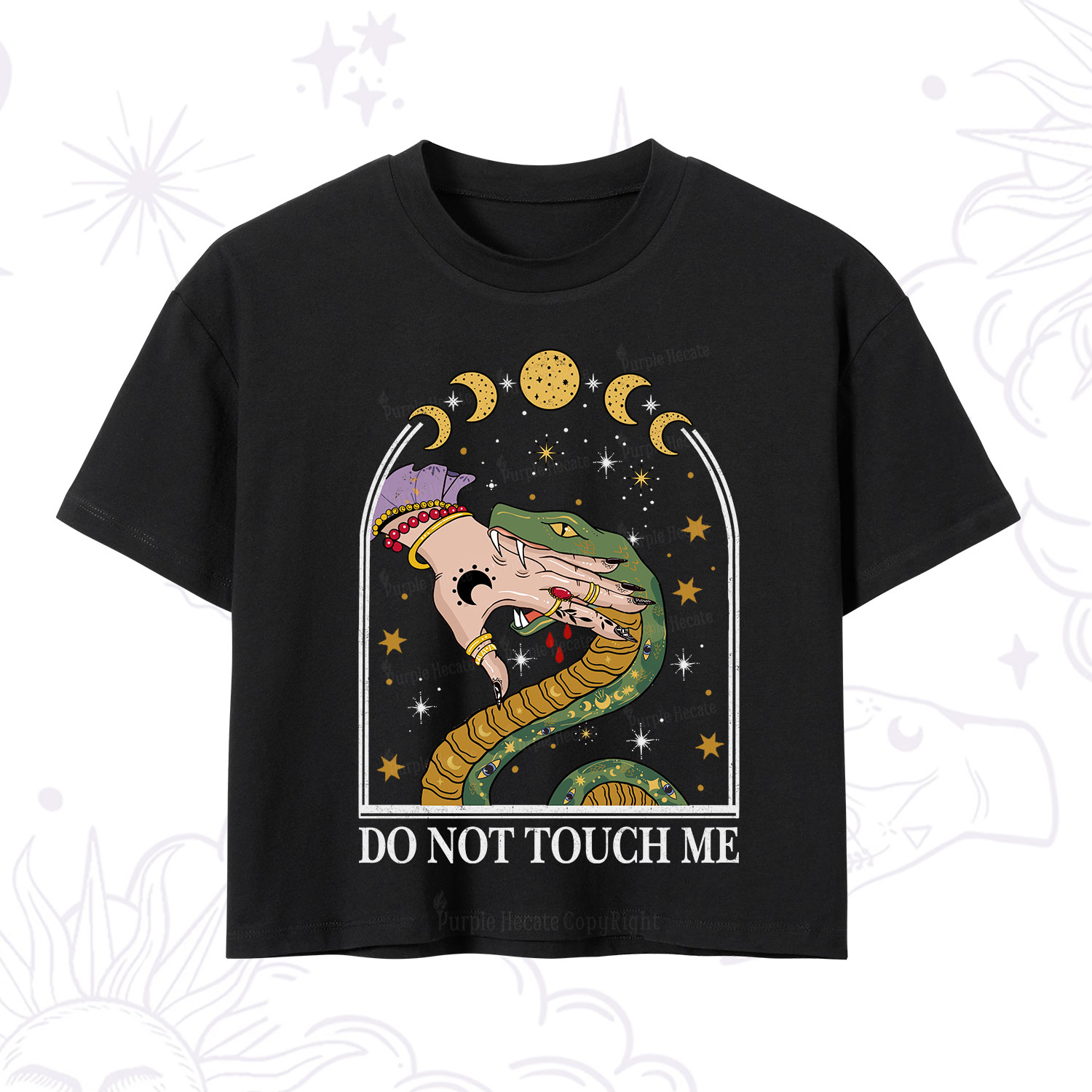 Purplehecate Do Not Touch Me Crop T-Shirt