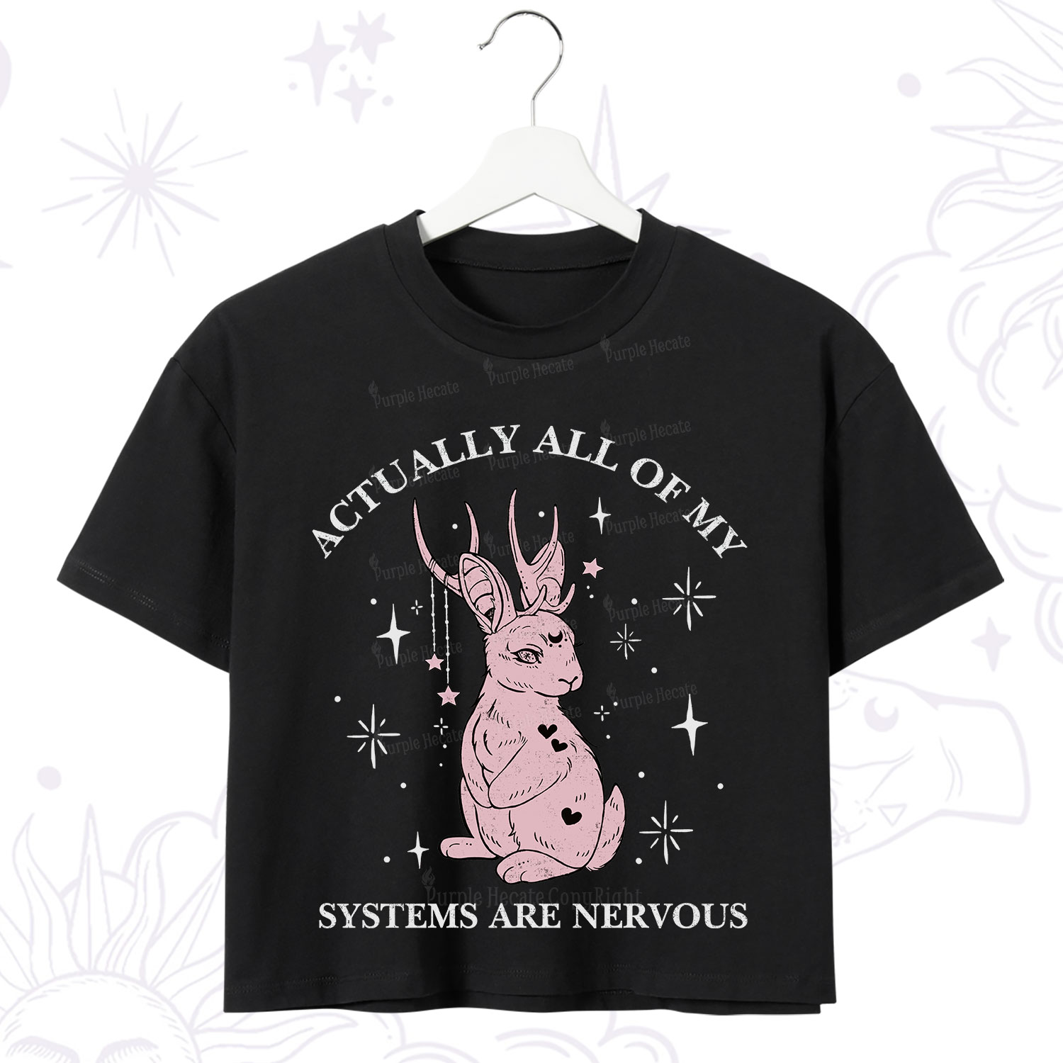Purplehecate Actually All Of My Systems Are Nervous Crop T-Shirt