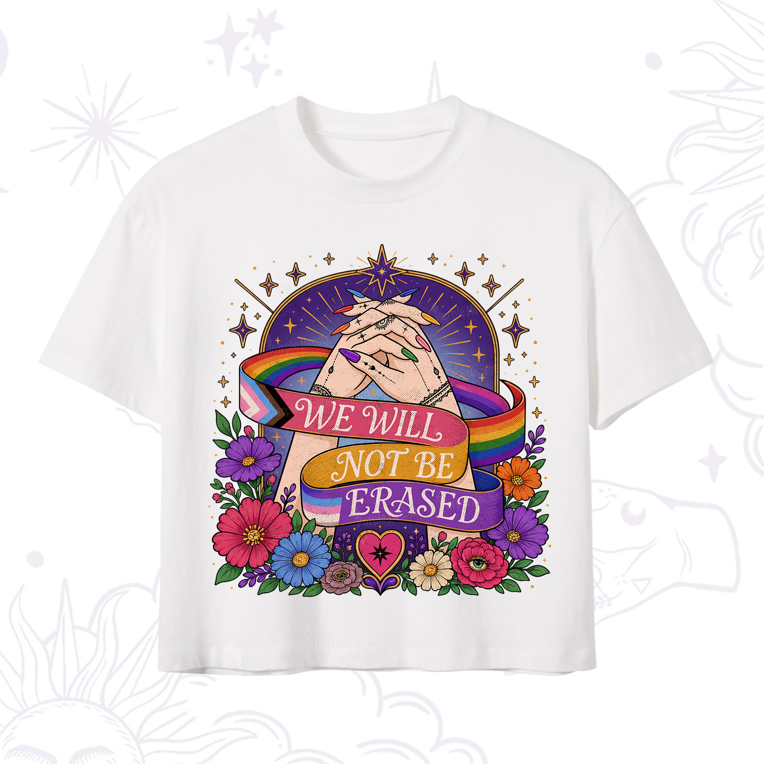Purplehecate We Will Not Be Erased Pride Crop T-Shirt