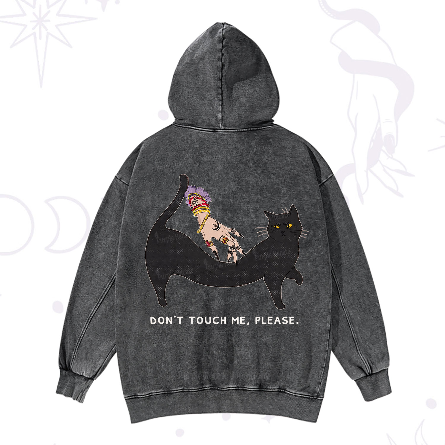 Purplehecate Don't Touch Me Washed Hoodie