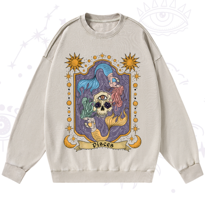 Purplehecate Pisces Zodiac Washed Sweatshirt