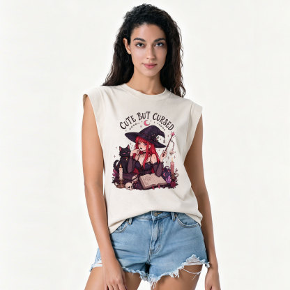 Purplehecate Cute But Cursed Witch Vintage Washed Tank