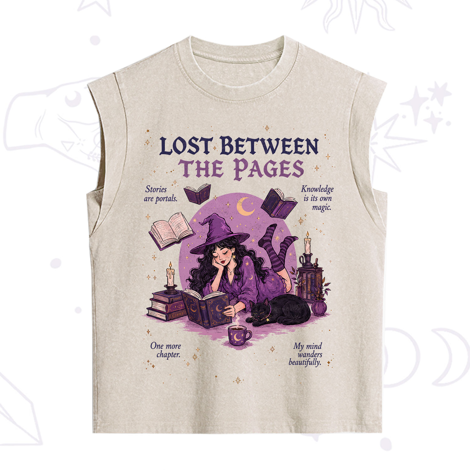 Purplehecate Lost Between the Pages Vintage Washed Tank