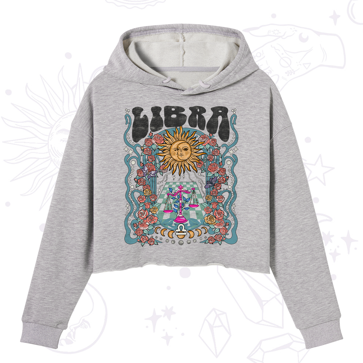 Purplehecate Libra Spirit Zodiac Crop Hoodie