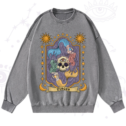 Purplehecate Pisces Zodiac Washed Sweatshirt