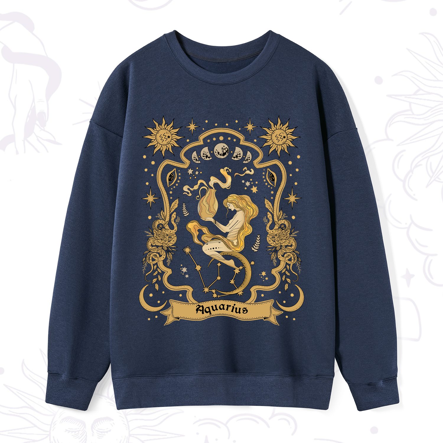 Purplehecate Aquarius' Astral Mirage Zodiac Sweatshirt