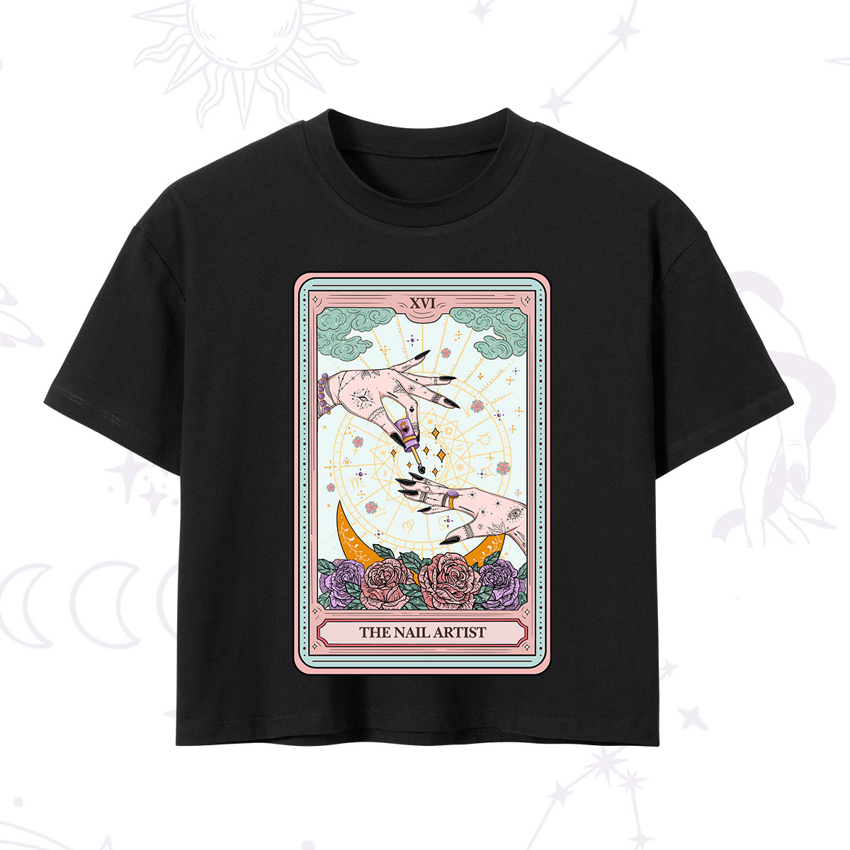 Purplehecate The Nail Artist Tarot Crop T-Shirt