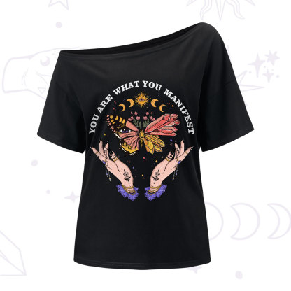 Purplehecate You Are What You Manifest One-Shoulder T-Shirt