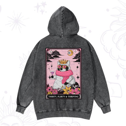 Purplehecate The Thirty Flirty Thriving Oracle Card Washed Hoodie