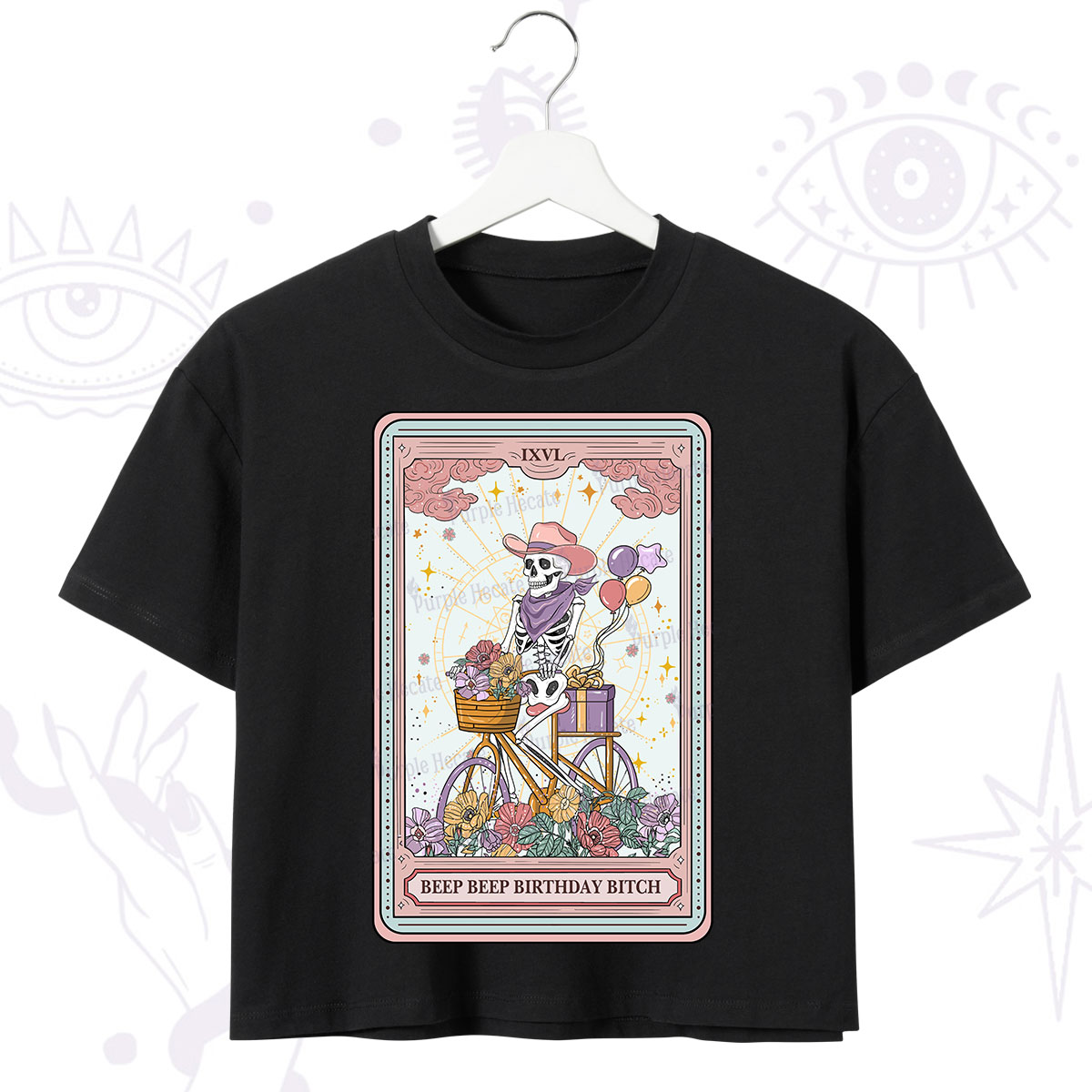Purplehecate The Beep Beep Birthday Bitch Tarot Crop T-Shirt