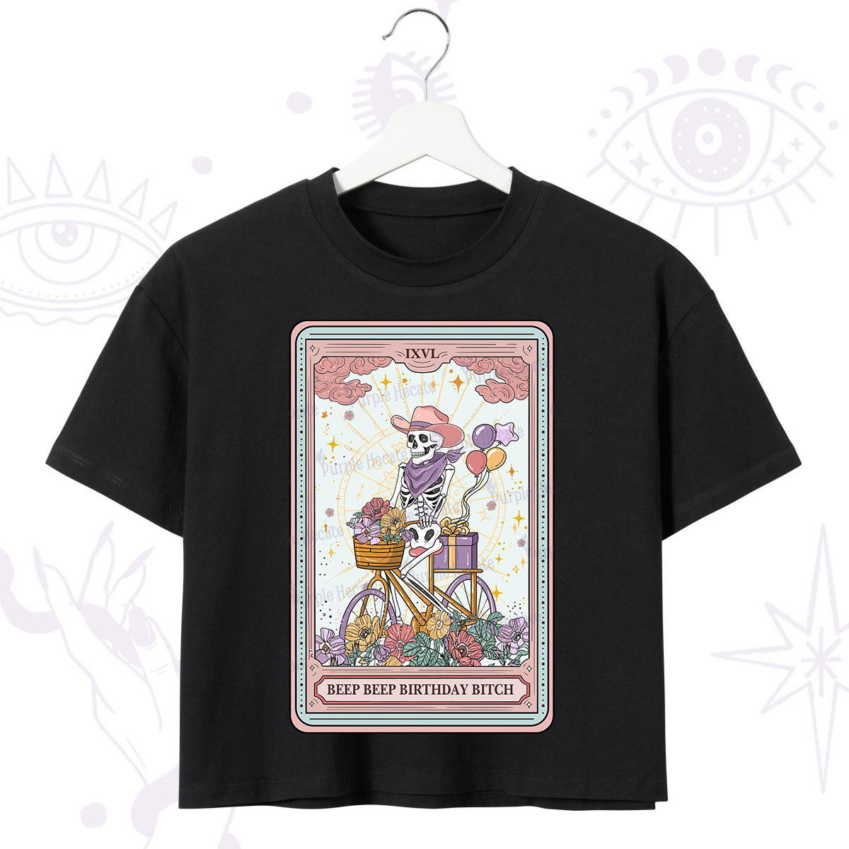 Purplehecate The Beep Beep Birthday Bitch Tarot Crop T-Shirt