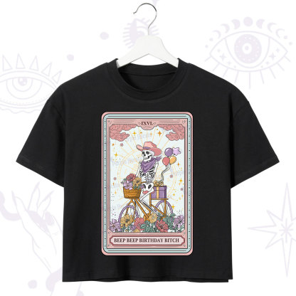 Purplehecate The Beep Beep Birthday Bitch Tarot Crop T-Shirt