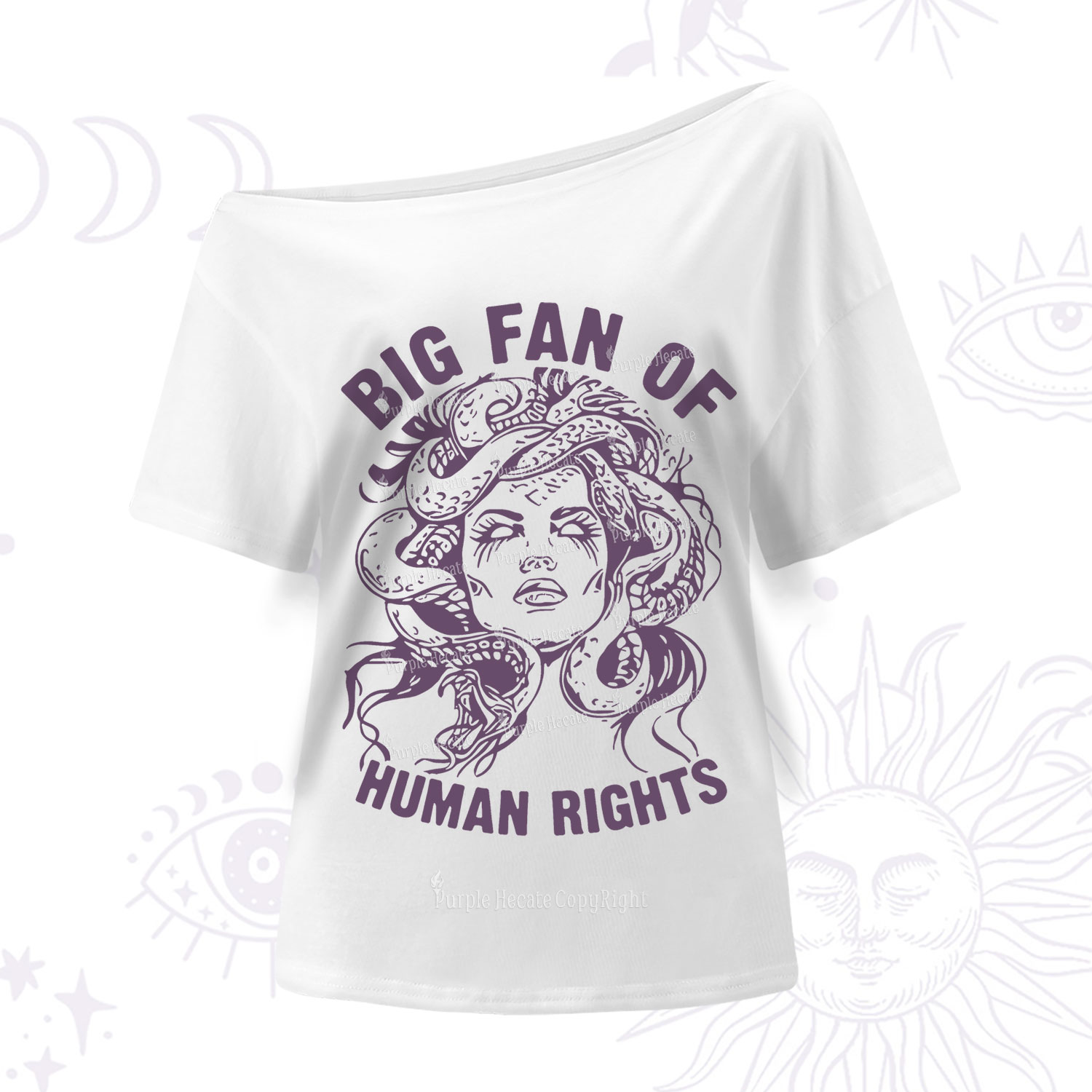 Purplehecate Big Fan of Human Rights One Shoulder T-Shirt