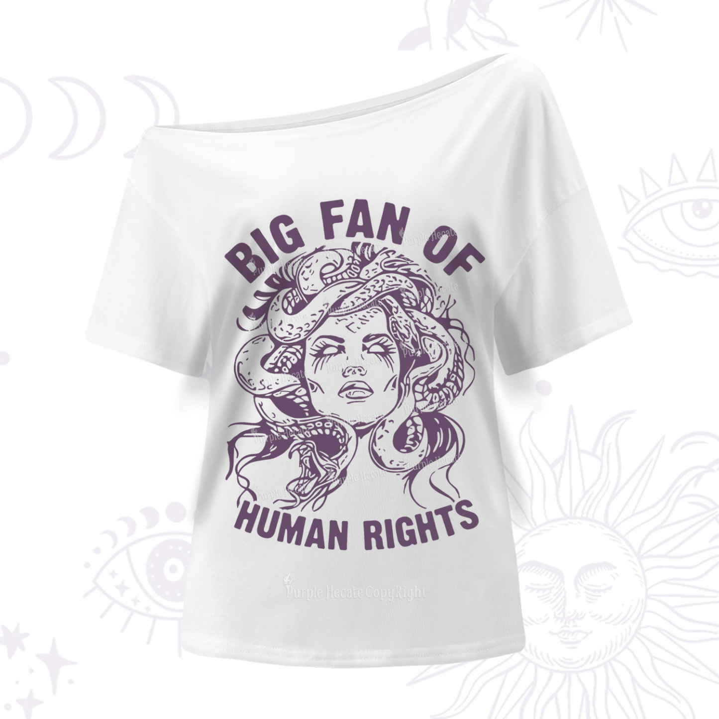 Purplehecate Big Fan of Human Rights One Shoulder T-Shirt