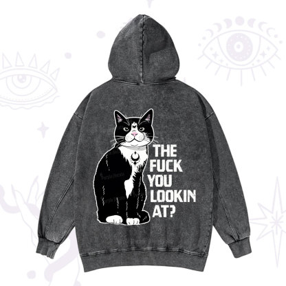 Purplehecate The Fuck You Lookin At Washed Hoodie