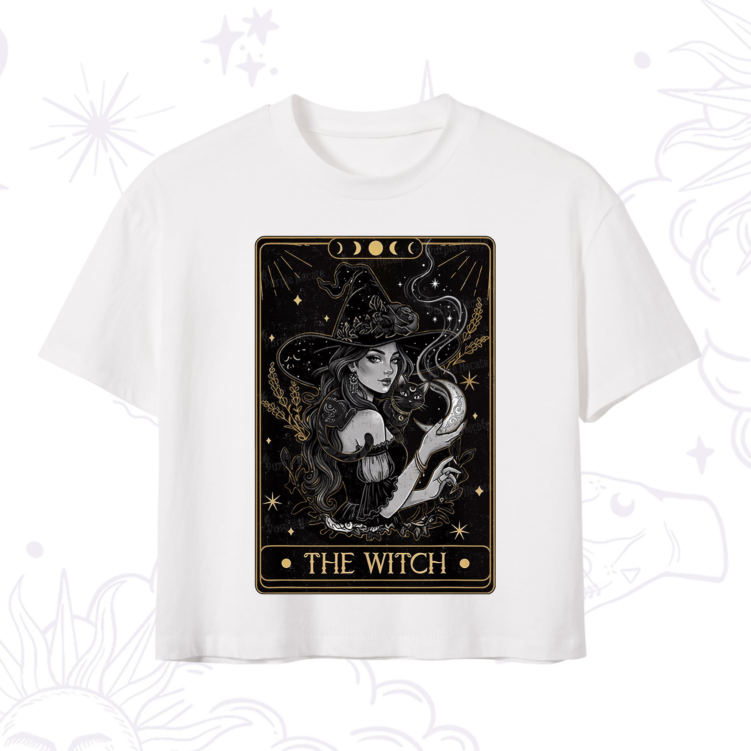 Purplehecate The Witch Enchanted Tarot Card Crop T-Shirt