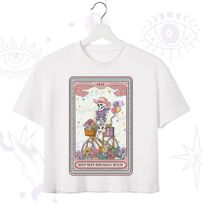 Purplehecate The Beep Beep Birthday Bitch Tarot Crop T-Shirt