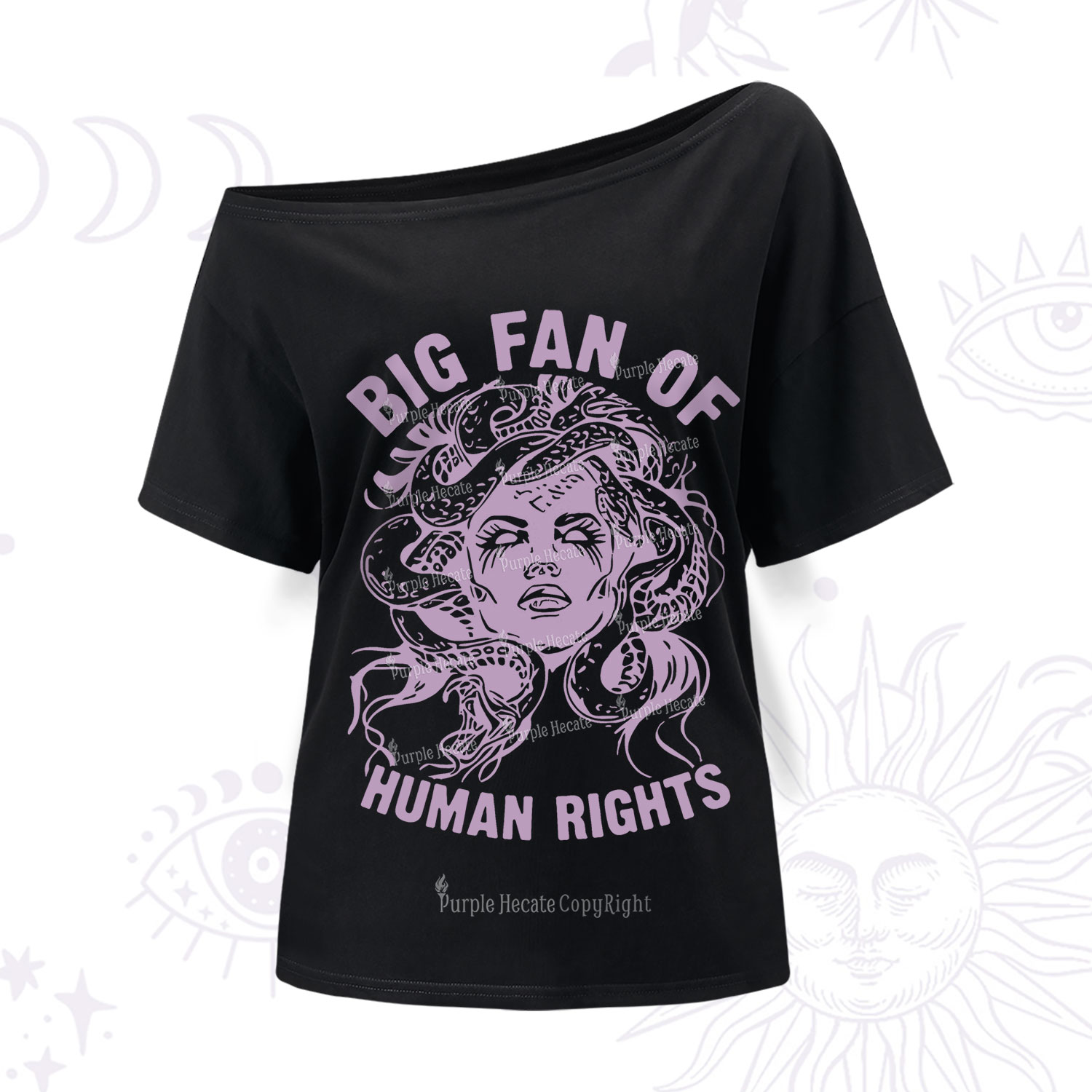 Purplehecate Big Fan of Human Rights One Shoulder T-Shirt