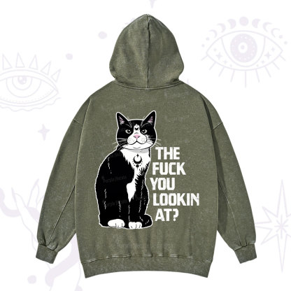 Purplehecate The Fuck You Lookin At Washed Hoodie