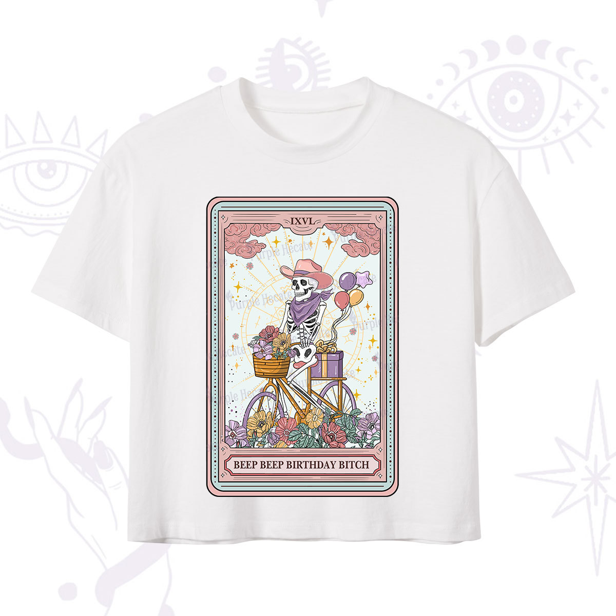 Purplehecate The Beep Beep Birthday Bitch Tarot Crop T-Shirt