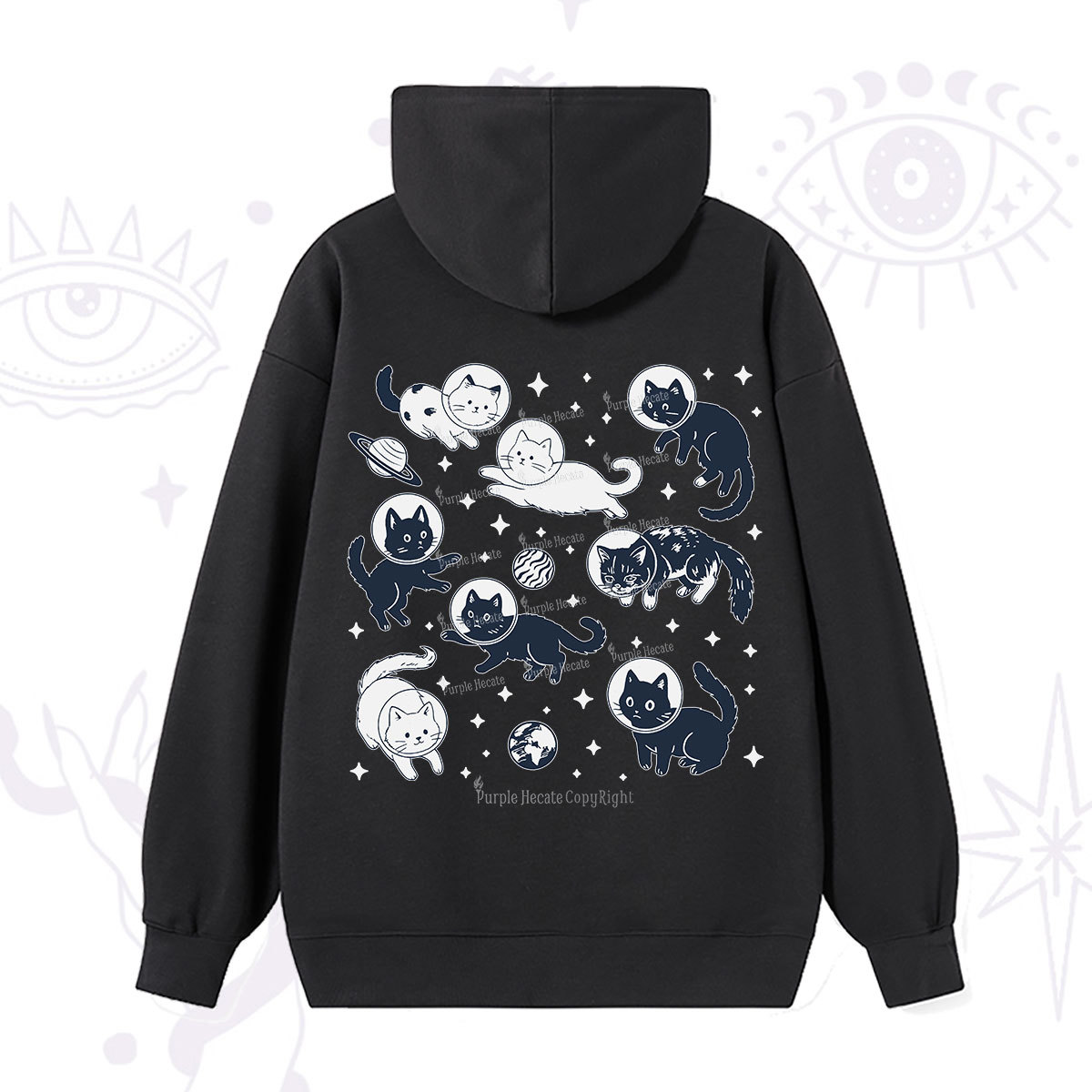 Purplehecate Cats in Space Hoodie