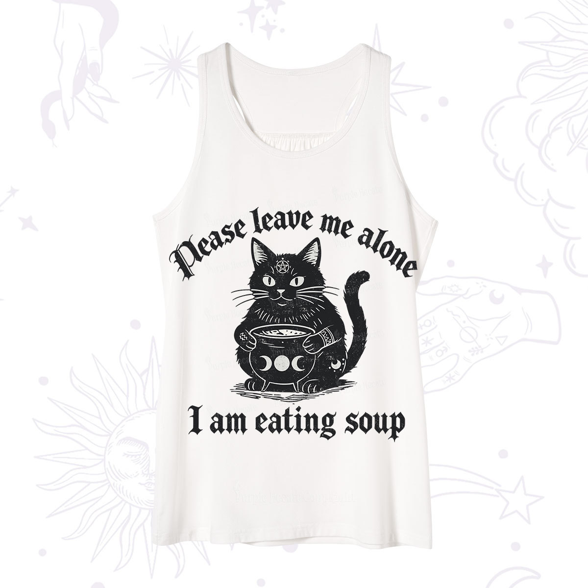 Purplehecate Magic Cat Eating Soup Tank