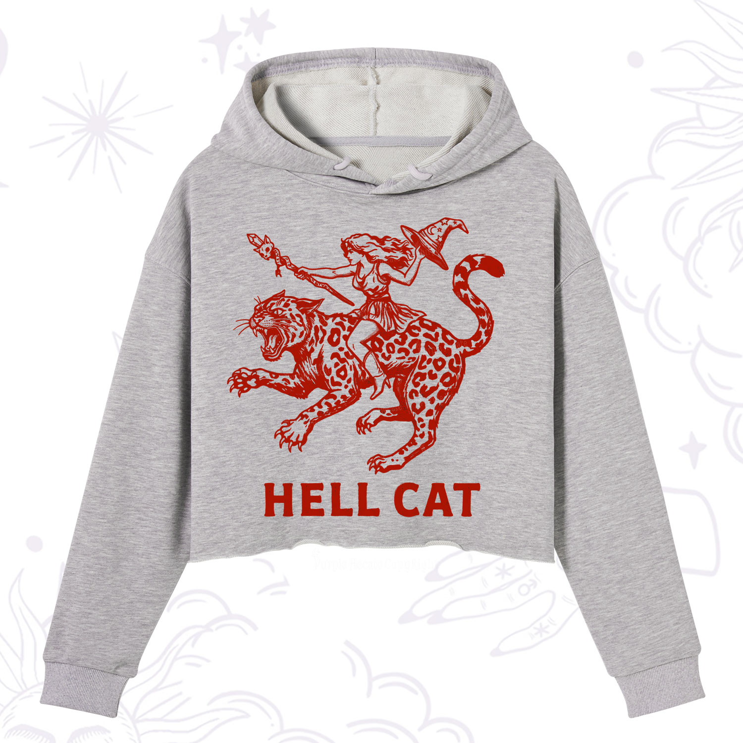 Purplehecate Hex Girl Hell Cat Crop Hoodie