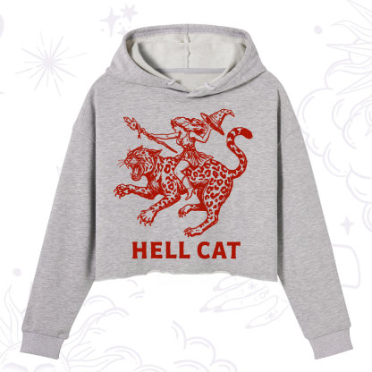 Purplehecate Hex Girl Hell Cat Crop Hoodie