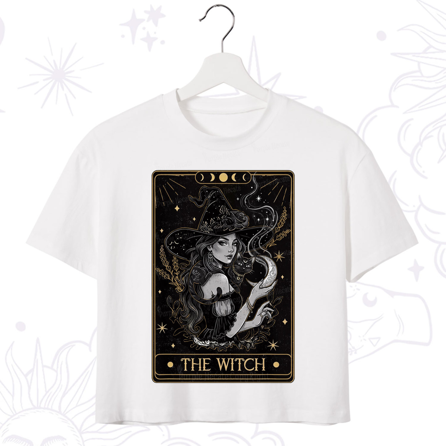 Purplehecate The Witch Enchanted Tarot Card Crop T-Shirt