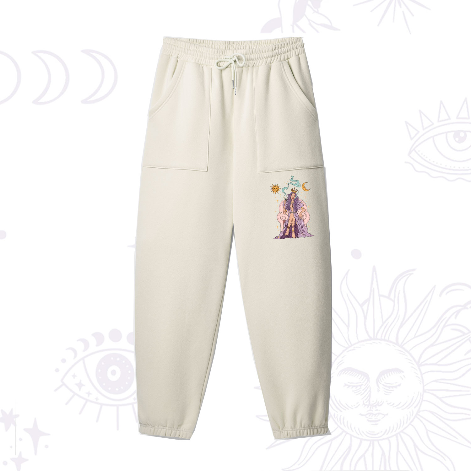 Purplehecate The High Priestess Tarot Card Fleece Sweatpants