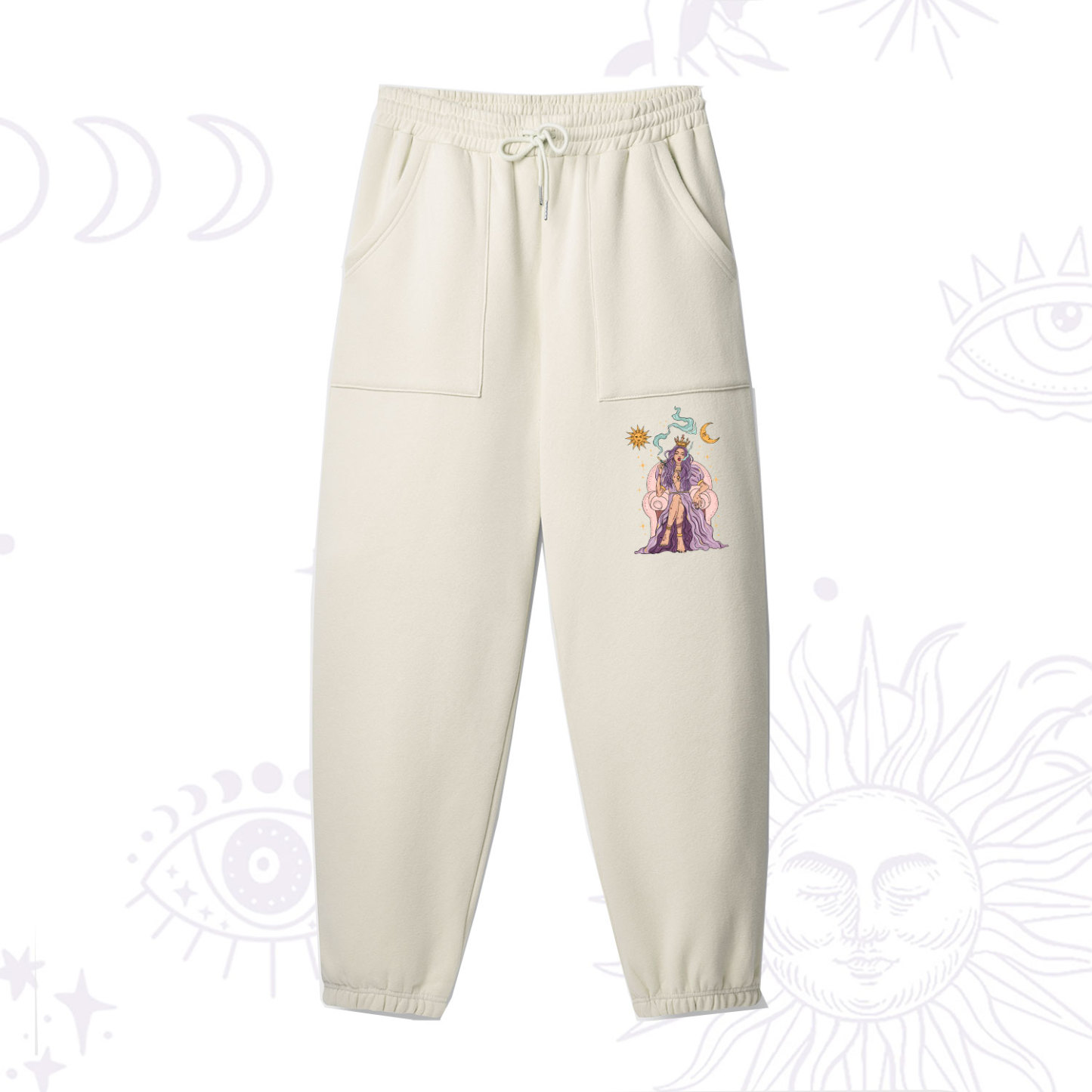 Purplehecate The High Priestess Tarot Card Fleece Sweatpants