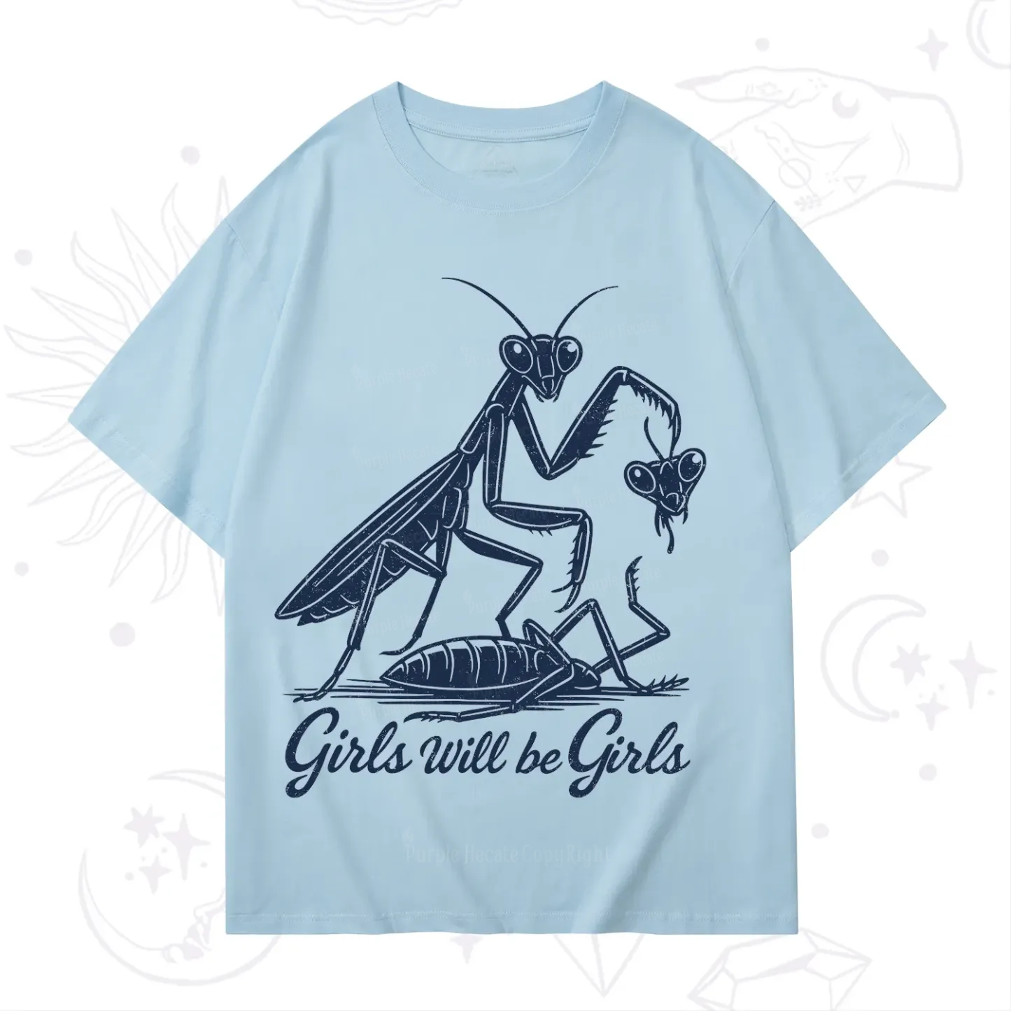 Purplehecate Girls Will Be Girls Praying Mantis T-Shirt