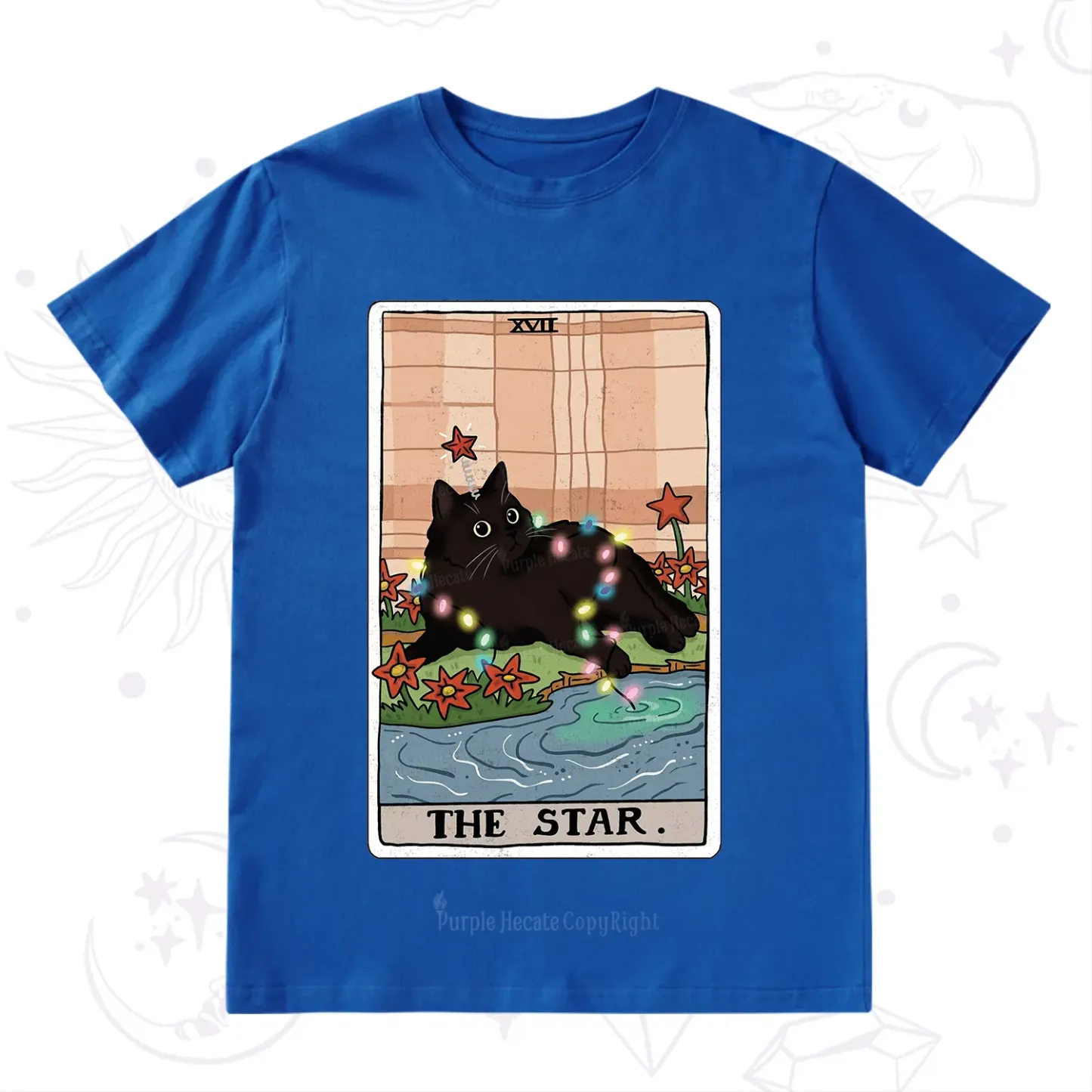 Purplehecate The Star Cat Tarot Card T-Shirt