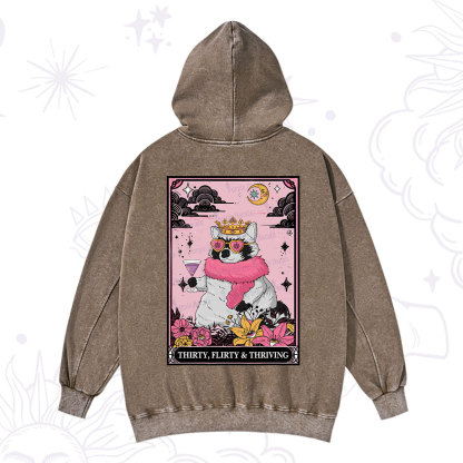 Purplehecate The Thirty Flirty Thriving Oracle Card Washed Hoodie