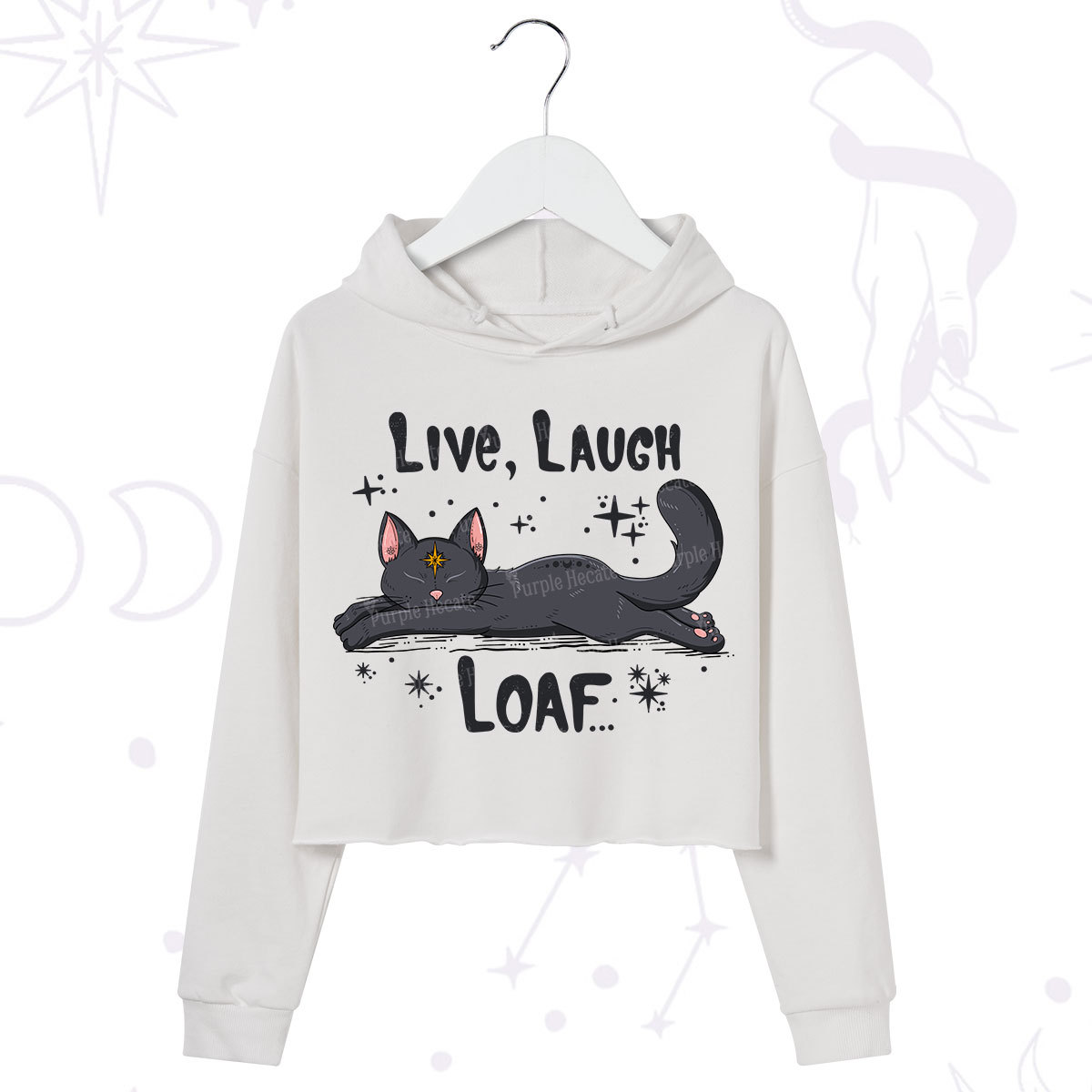 Purplehecate Live Laugh Loaf Crop Hoodie