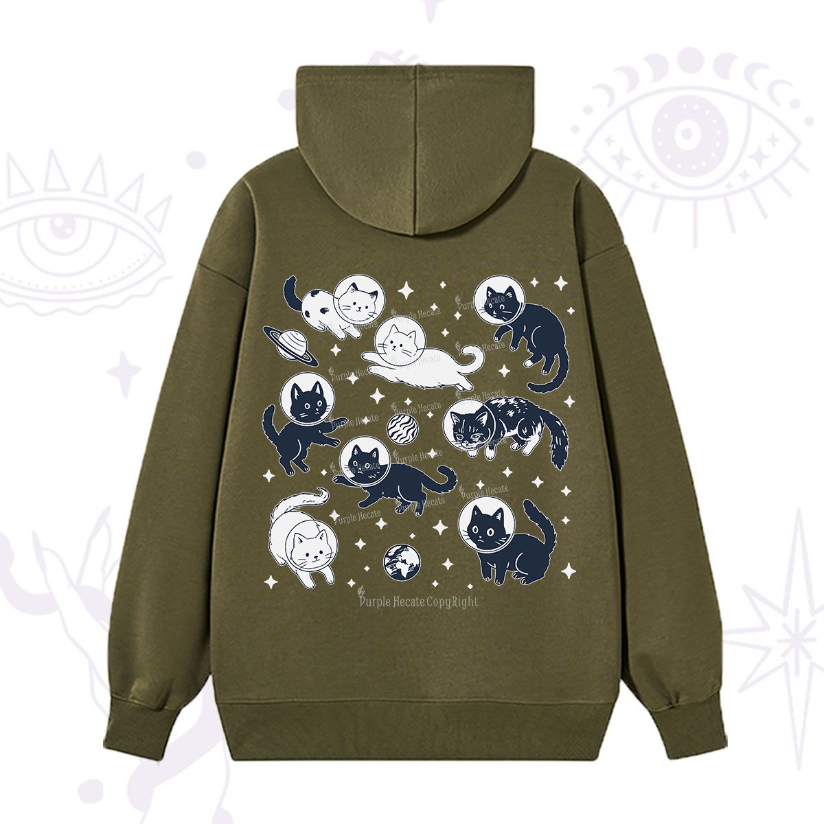 Purplehecate Cats in Space Hoodie
