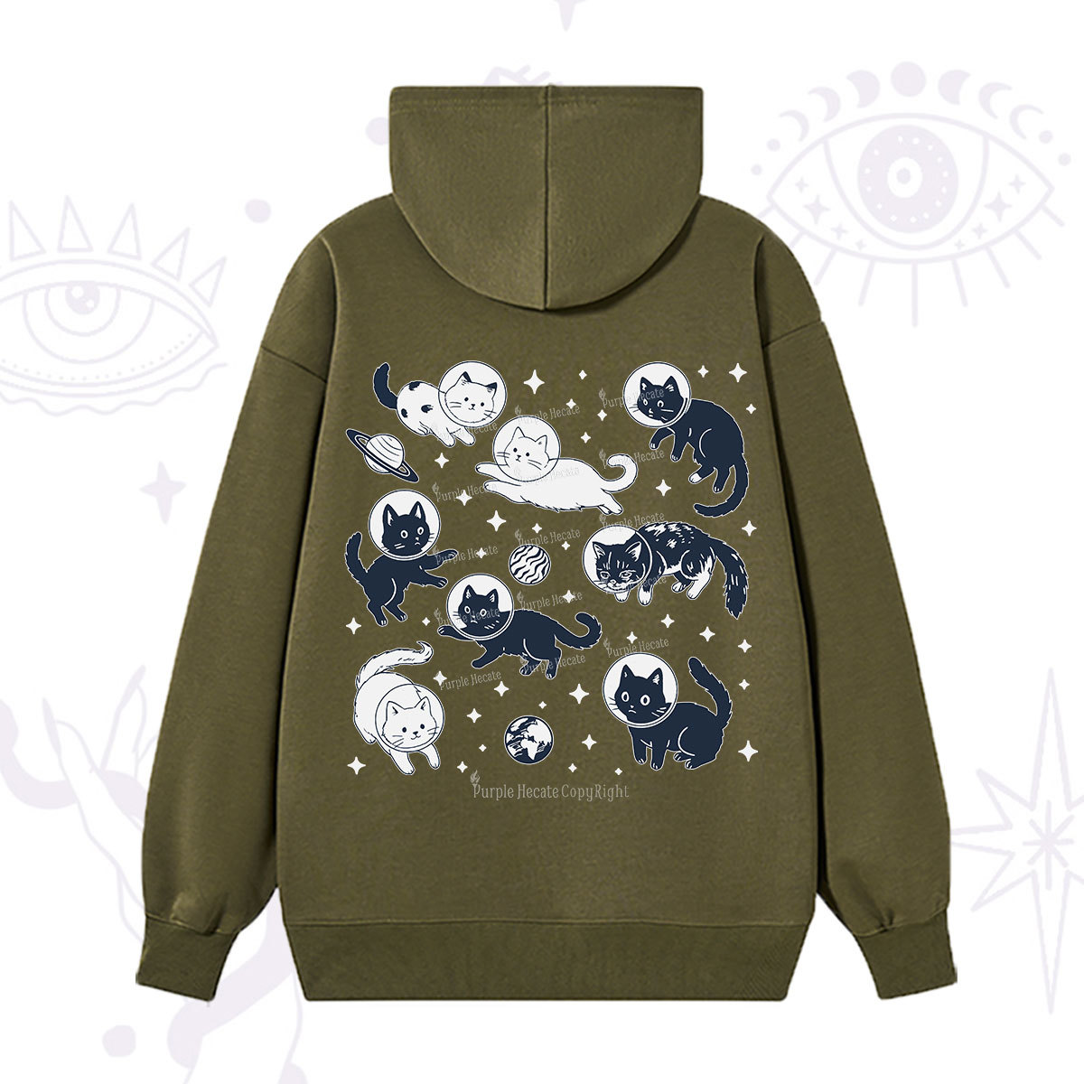 Purplehecate Cats in Space Hoodie