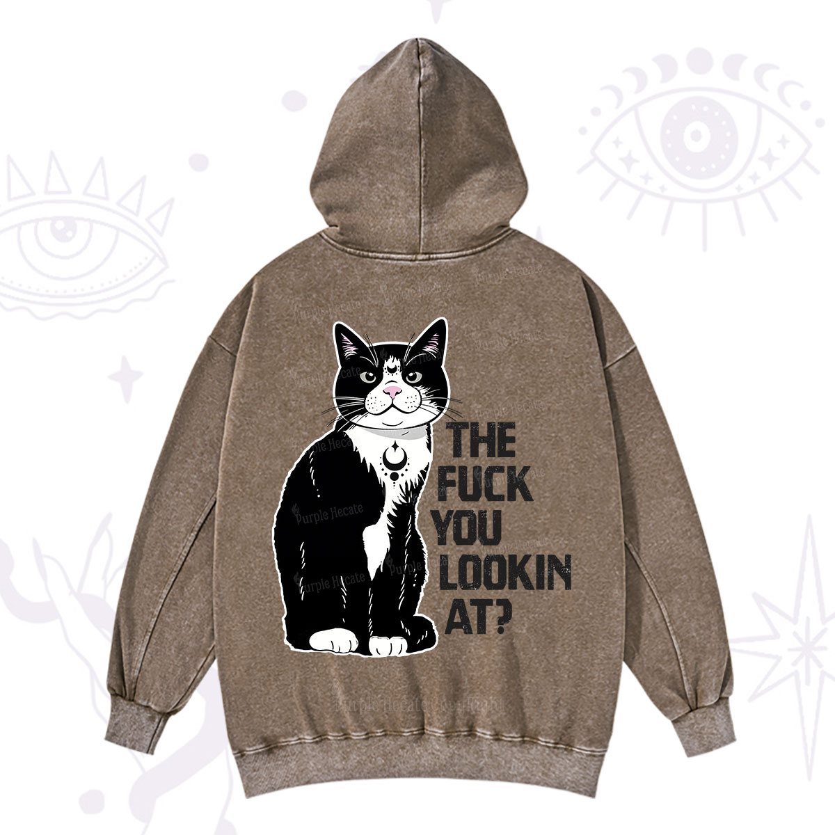 Purplehecate The Fuck You Lookin At Washed Hoodie
