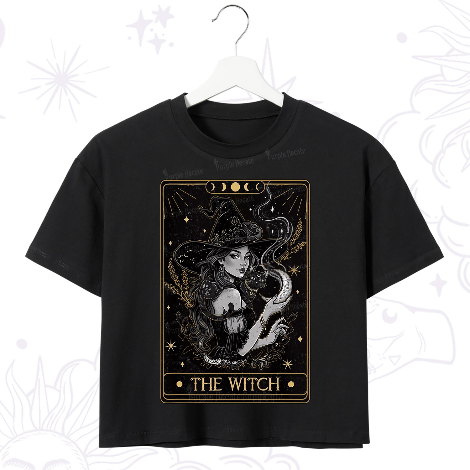 Purplehecate The Witch Enchanted Tarot Card Crop T-Shirt