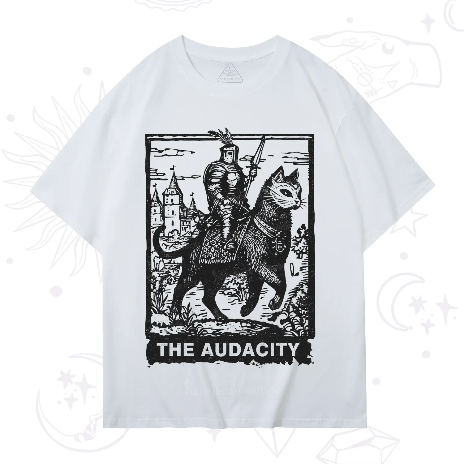 Purplehecate The Audacity Knight Cat T-Shirt
