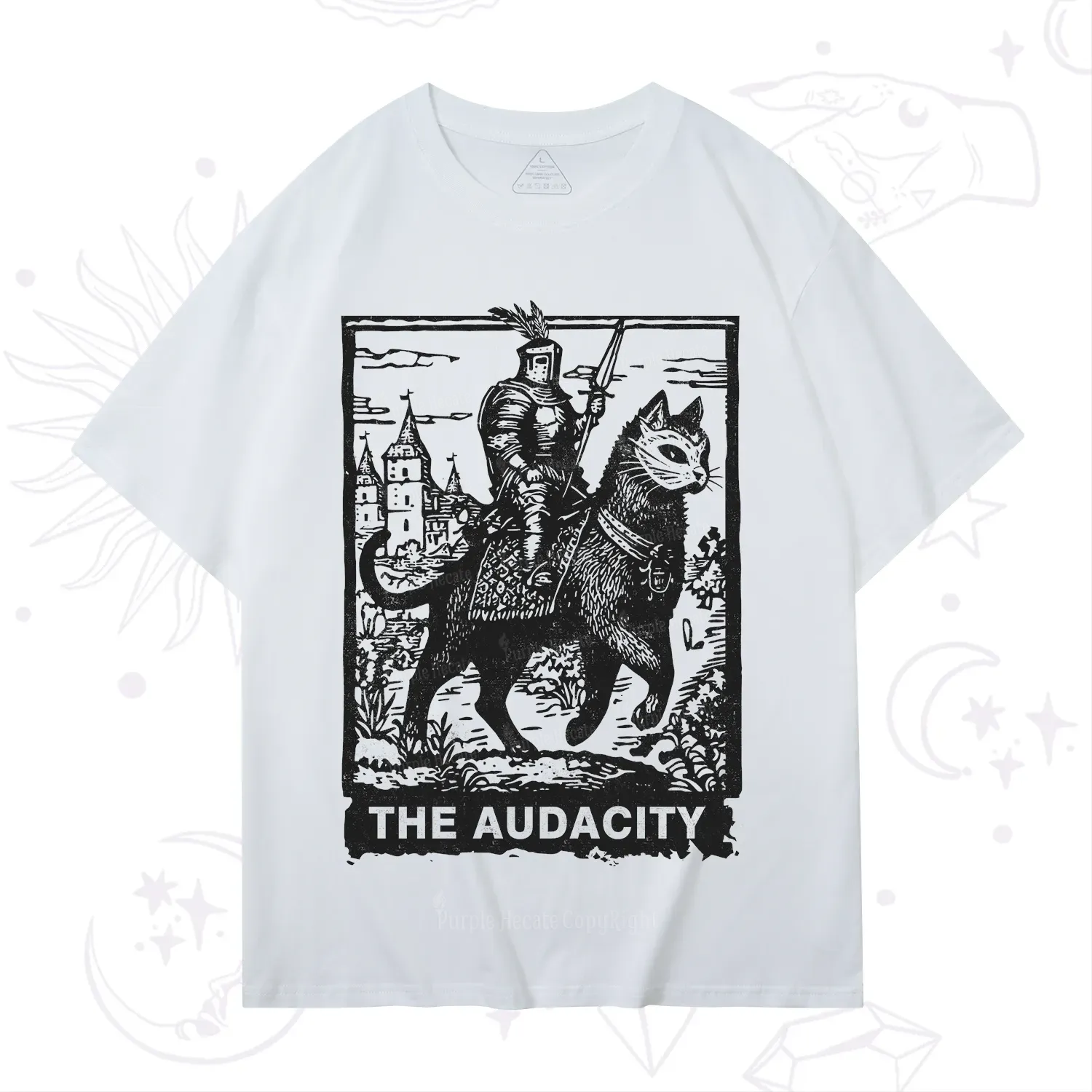 Purplehecate The Audacity Knight Cat T-Shirt
